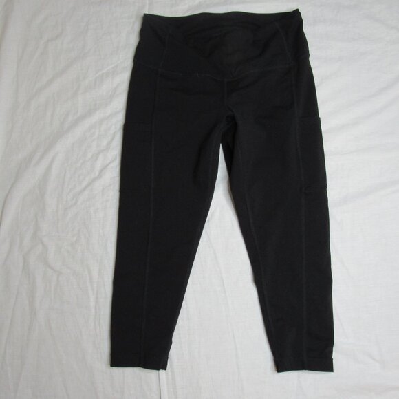Prana Black Stash Pocket Crop Leggings 20" Women's M Medium - Picture 8 of 10